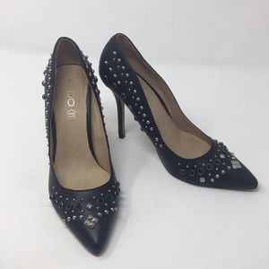 Aldo black studded pointy toe high heel size 9